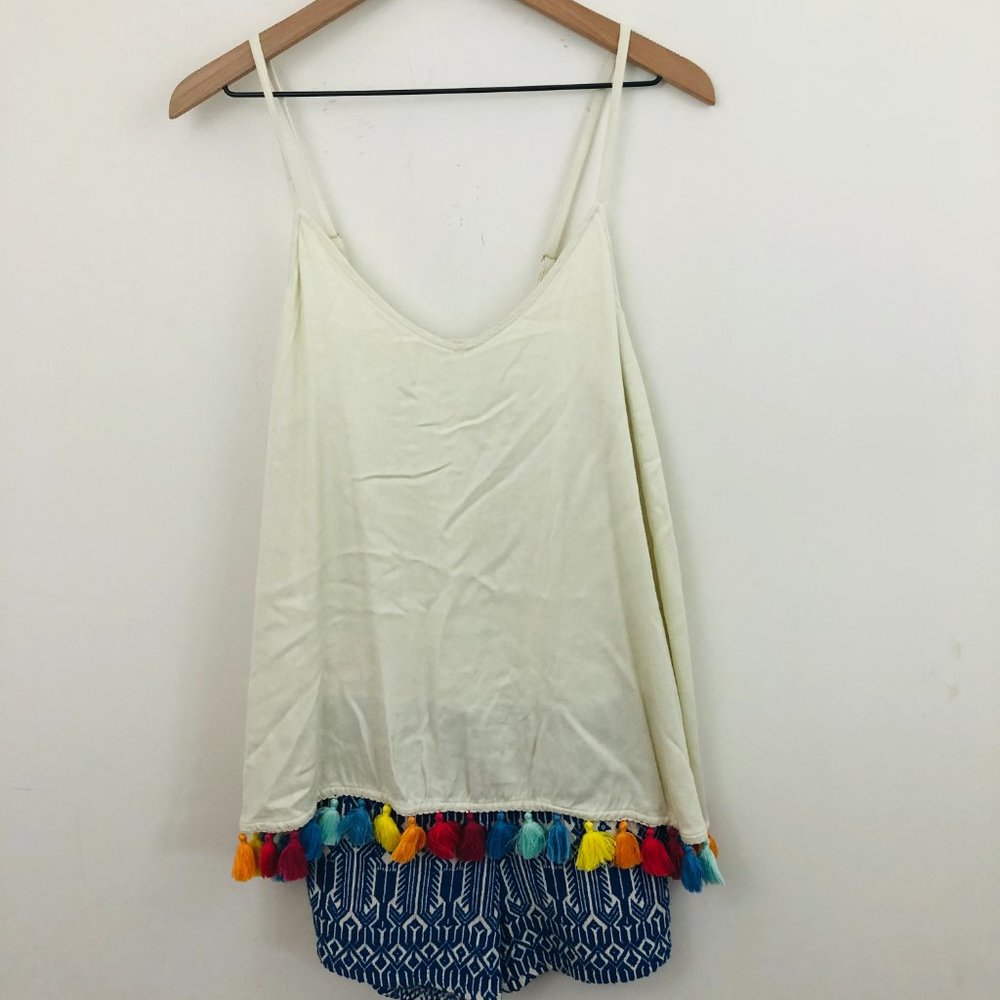 NWT! Judith March Tassel Split Back Romper - Picture 4 of 8